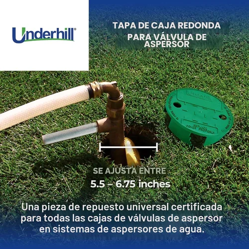 Vista 2 de Underhill Tapa Redonda para Caja de Válvula de Rociador, VersaLid de 6 a 7 Pulgadas Cubierta Universal para Sistema de Riego Automático, Verde, VL-6