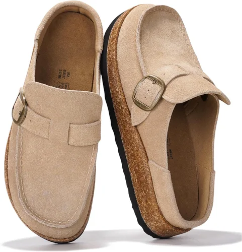 Vista 9 de Project Cloud – Zuecos estilo mocasín para mujer de cuero 100% auténtico, con espuma viscoelástica, resistentes al agua, tipo slip-on