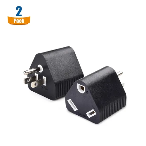 Vista 2 de Cable Matters Paquete de 2 adaptadores RV de 15 amperios a 3 clavijas de 30 amperios, enchufe RV de 15 A (NEMA 5-15P a TT-30R)