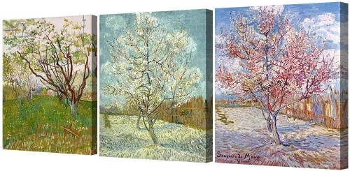Vista 58 de Serie de pinturas de Vincent Van Gogh (favoritos). Reproducción de arte clásico de Van Gogh, impreso en lienzo, Algodón, Almond Blossom, 16x20