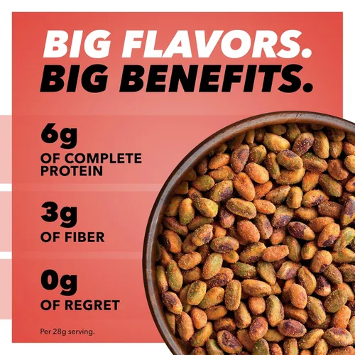 Vista 3 de Maravillosos Pistachos Sin Cáscara, Nueces Asadas al Chile, Bolsa resellable de 22 onzas, Aperitivos con Proteína, Sin gluten, Snack Saludable