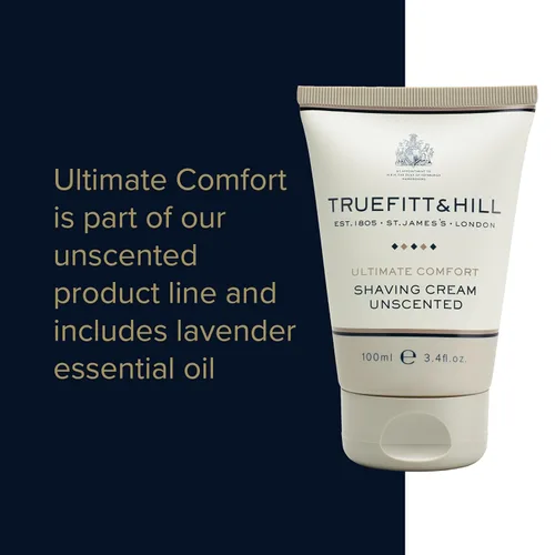 Vista 3 de Truefitt & Hill Tubo de crema de afeitar Ultimate Comfort para hombres, sin perfume, 3.4 oz.