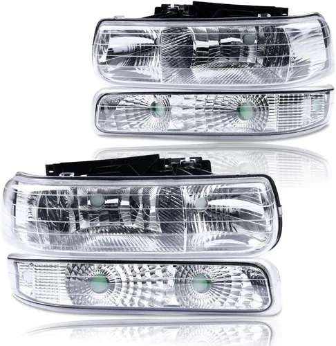 Vista 10 de PIT66 Faros LED de proyector de tubo DRL sin bombilla compatibles con Chevy Silverado 1500 2007-2013/2500HD 3500HD 07-14 No se ajusta a los faros