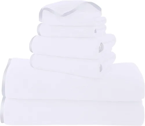 Vista 53 de TENSTARS Toallas de baño de seda con dobladillo para liquidación de baño - 27 x 55 pulgadas - Ligeras, delgadas, de secado rápido - Toalla
