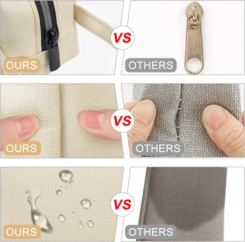 Vista 6 de Fmeida Estuche para lápices estético, bolsa de lápices de gran capacidad, estuche portátil para bolígrafos, oficina, papelería, bolsa de maquillaje