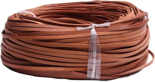 Vista 10 de Cuerda de cuero genuino de 21 yardas, cuerda plana de cuero trenzado para hacer joyas, collares, pulseras, cordones de zapatos, correas de bolsa