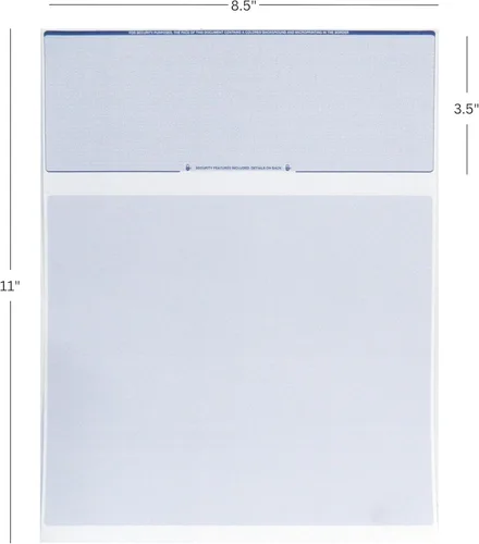 Vista 3 de EnDoc Papel de Cheques para Computadora - 100 Hojas - Cheques Comerciales en la Parte Superior - Características de Seguridad e Impresora Láser