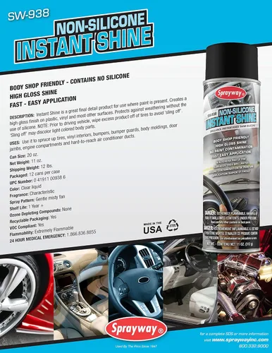 Vista 2 de Sprayway SW938 Auto Care Non-Silicone Instant Shine, 11 oz