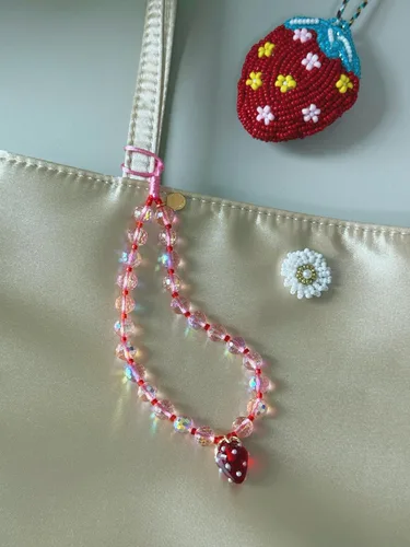 Vista 27 de Drawwind Correa con cuentas para teléfono con pulsera universal, cordón para teléfono celular lindo, pulsera de muñeca con cuentas, cadena de hilo