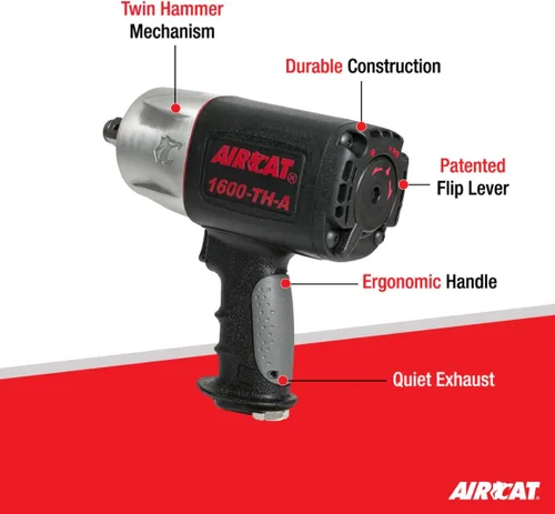 Vista 2 de AIRCAT Herramientas neumáticas 1600-TH-A: Llave de impacto compuesta 1600 ft-lbs - 3/4 pulgadas
