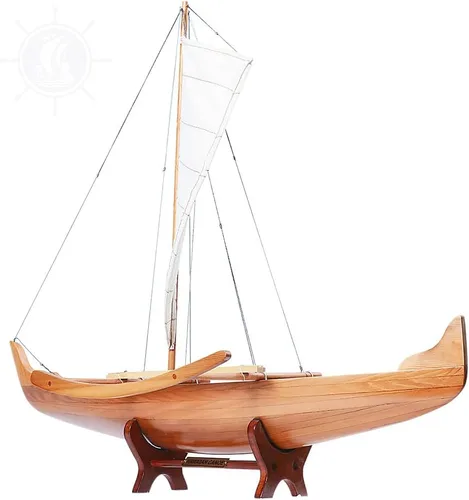 Vista 4 de Old Modern Handicrafts Modelo hawaiano de canoa Outrigger – Modelo de barco coleccionable – 25.3 pulgadas de largo x 10.0 pulgadas de ancho x 24.0