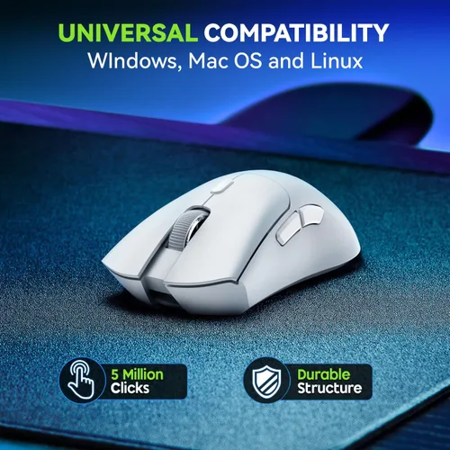 Vista 7 de Ratón para juegos, mouse inalámbrico para computadora portátil con 5 DPI ajustables, ligero, Bluetooth, 6 botones programados, mouse óptico