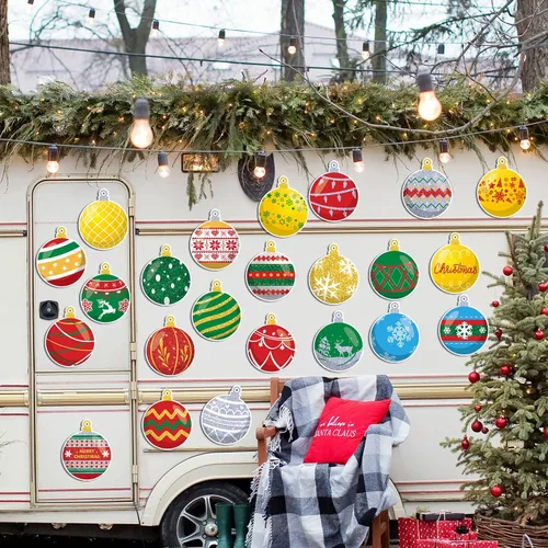 Vista 4 de Ferraycle - Decoración magnética navideña para puerta de garaje, diseño de Imanes de Navidad para automóvil, calcomanías para refrigerador, imán