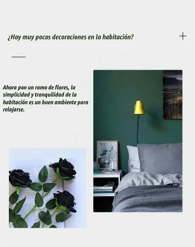 Vista 4 de Laelfe 12 PCS Flores Artificiales Rosas Negras, Flores de Seda Falsas de Tallo Largo Rosa Artificial para Decoraciones de Halloween Hogar Boda Negro