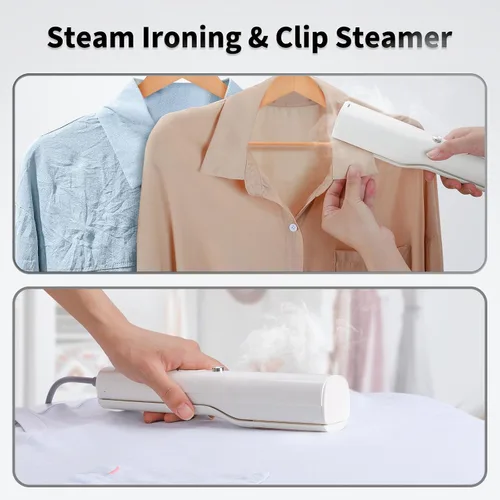 Vista 4 de Vaporizador de plancha para ropa, mini plancha, vaporizador portátil de mano para ropa, plancha de vapor 3 en 1, planchado húmedo y seco