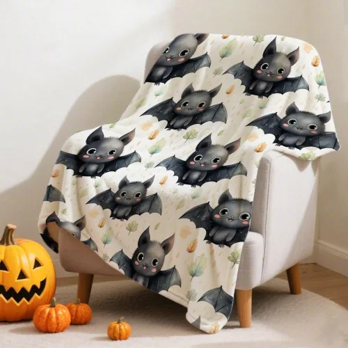 Vista 15 de Manta de Halloween para bebé, diseño de calabaza, fantasma, telaraña, súper suave, manta acogedora para recién nacido, manta de recepción para bebé