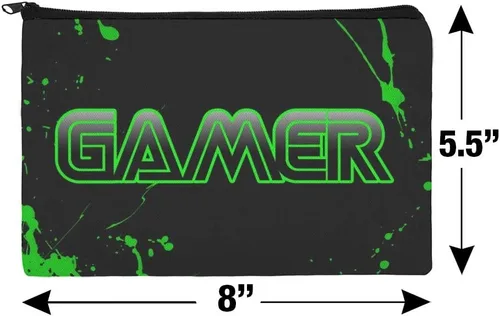 Vista 4 de Gamer Paint Splatter Gaming Geek - Estuche organizador de lápices con cremallera