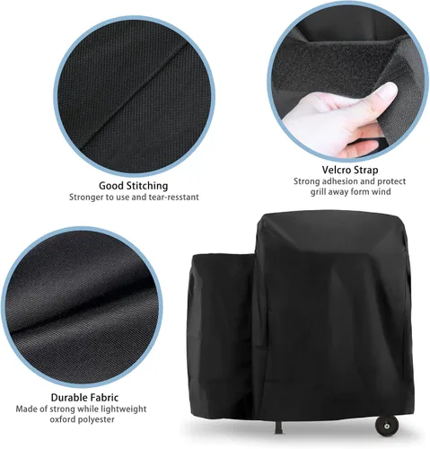 Vista 3 de Cubierta de parrilla 600D para parrillas Traeger Tailgater serie 20 Accesorios de cubierta impermeable para parrilla Traeger 20, Junior, Tailgater