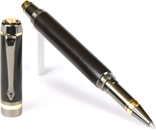 Vista 9 de Lanier Pens Pluma estilográfica Elite - Gun Metal - Negro y Blanco Ébano