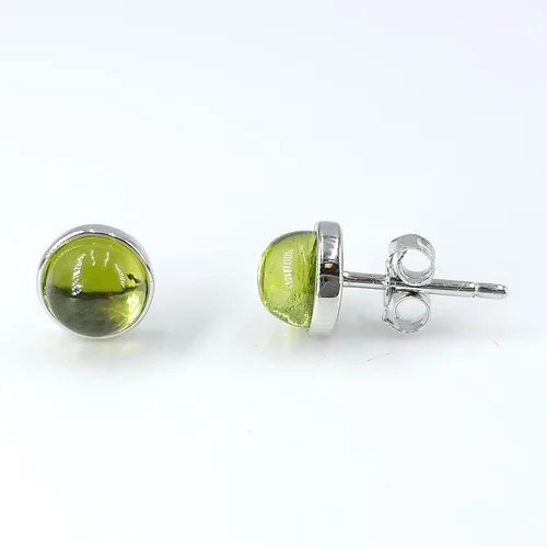 Vista 74 de Pendientes naturales de 0.236 in con chapado en oro blanco sobre plata de ley, bisel cabujón de piedras preciosas regalo de joyería para ella