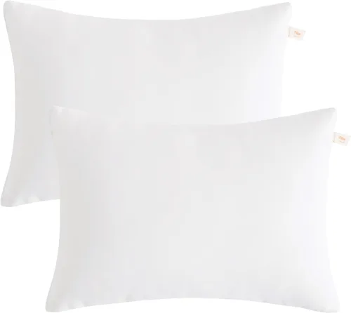 Vista 10 de BEDSUM Paquete de 2 almohadas pequeñas, mini almohada de microfibra de 11 x 7 pulgadas para viajes, mascotas, suaves y lavables a máquina, almohadas