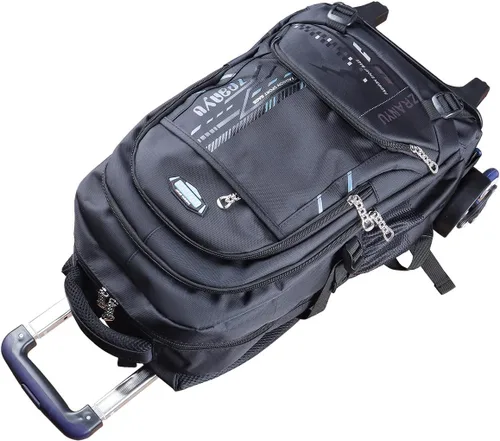 Vista 3 de VILINKOU Mochila con ruedas para niños y niñas, Azul, Equipaje, mochila, bolso