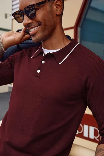 Vista 2 de PJ PAUL JONES Men's Pullover Sweater Casual Raglan Sleeves Knit Polo Sweater