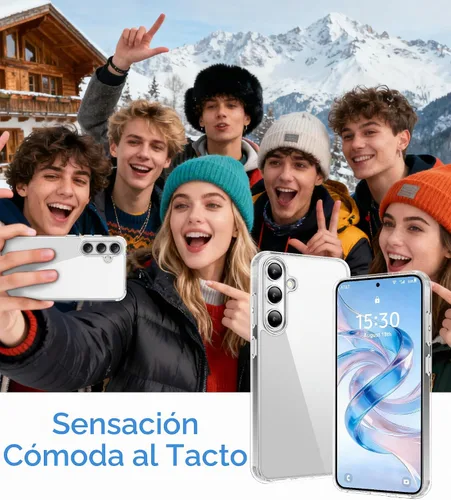 Vista 7 de USLAI Funda para Samsung Galaxy S24 Plus, antiamarilleo, transparente