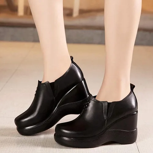 Vista 6 de Yiozoi Women's Casual Shoes Solid High Heels Increase The Height of Daily Walking Solid Wedge High Heels
