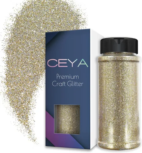 Vista 41 de Ceya Polvo de purpurina ultra fina de 3.8 onzas/110g, Admiral Blue Crafts Glitter de 1/128 pulgadas, 0.008 pulgadas, 0.2mm para slime, resina epoxi