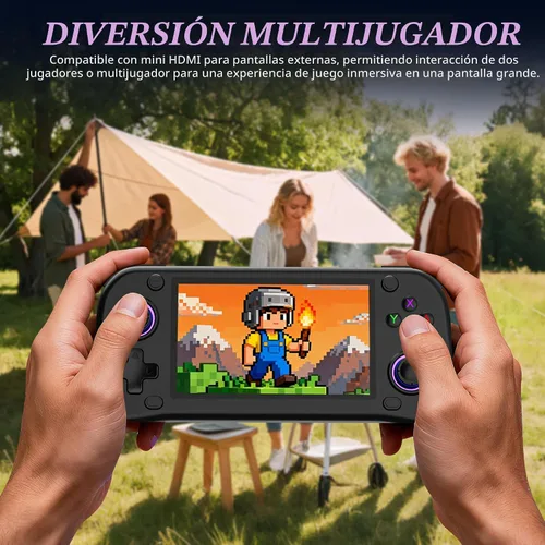 Vista 6 de Consola de juegos portátil retro G28 – más de 20,000 juegos retro precargados, pantalla IPS de 4.3 pulgadas, 64 GB expandible, consola
