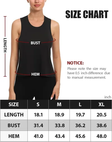 Vista 6 de Paquete de 4 camisetas cortas de entrenamiento para mujer, cuello alto, sin mangas, atléticas, fluidas, musculares, camisetas de gimnasio