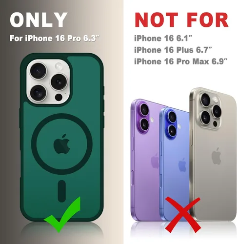 Vista 591 de Funda para Google Pixel 10 Pro XL, cubierta magnética mate, color negro Fit for MagSafe, Screen Protector included, Shockproof Military Grade