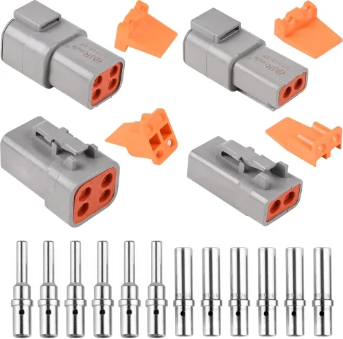 Vista 8 de JRready ST6138 Kit de conectores DTP de 2 pines, DTP 12 calibre 14 conector impermeable con tamaño 12 contacto sólido 12-14 AWG, 2