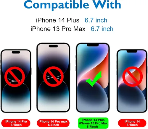 Vista 2 de Mothca Protector de pantalla de vidrio mate para iPhone 14 Plus, antirreflejos, antihuellas, película de vidrio templado, compatible con fundas