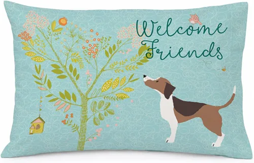 Vista 7 de Caroline's Treasures BB7625PILLOWCASE - Funda de almohada decorativa de tela con texto en inglés "Welcome Friends" Airedale Terrier estándar