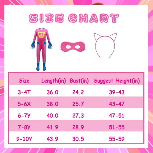 Vista 4 de Lindo disfraz de cosplay para niños con máscara y diadema, 3-10 años