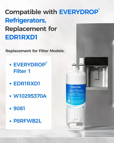 Vista 3 de Waterdrop EDR1RXD1 Reemplazo para filtro Everydrop® 1, W10295370A, EDR1RXD1B, P8RFWB2L, P4RFWB, Kenmore® 46-9081, 46-9930, WD-F38 Filtro de agua