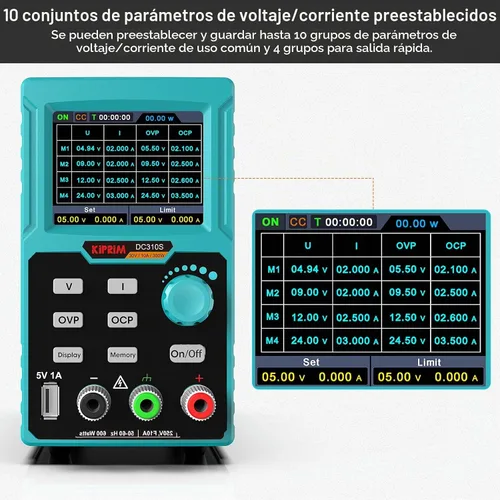 Vista 4 de Fuente de alimentación CC, fuente de alimentación regulada ajustable de 0-30 V 0-10 A, entrada de 110 V, pantalla de 4 dígitos de alta precisión