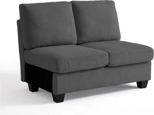 Vista 11 de CHIC HOUSE Sofá modular modular con otomanas de almacenamiento, sofá nube de pana para espacios pequeños y apartamentos, sofá esquinero convertible