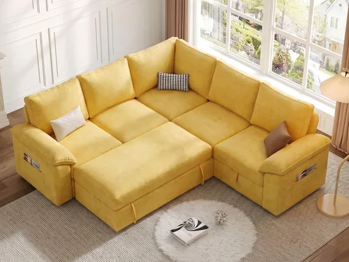 Vista 49 de Sofá modular modular de 85 pulgadas con cama extraíble, sofá cama, gris Gris-oscuro