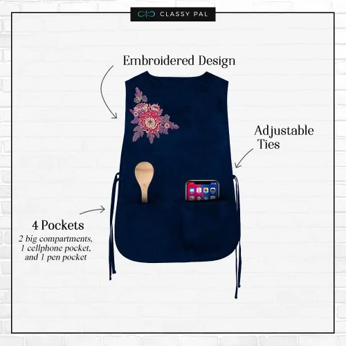 Vista 2 de Classy Pal Delantales para mujer con bolsillos, talla grande, mandiles para mujer