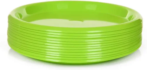 Vista 16 de Mintra Home Platos de plástico reutilizables (negro, pequeño paquete de 12 (6.5 pulgadas)