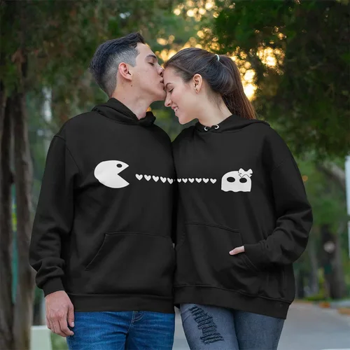 Vista 5 de Miacanvas Game Couple Classic Arcade Gaming Couple Matching Comfy Hoodies Set Black