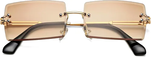 Vista 81 de Gafas de sol rectangulares para hombres/mujeres, gafas de sol pequeñas sin montura cuadrada
