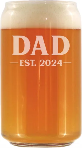 Vista 9 de Dad Est 20XX - Vaso de cerveza para padres primerizos, regalo personalizado de 16 onzas