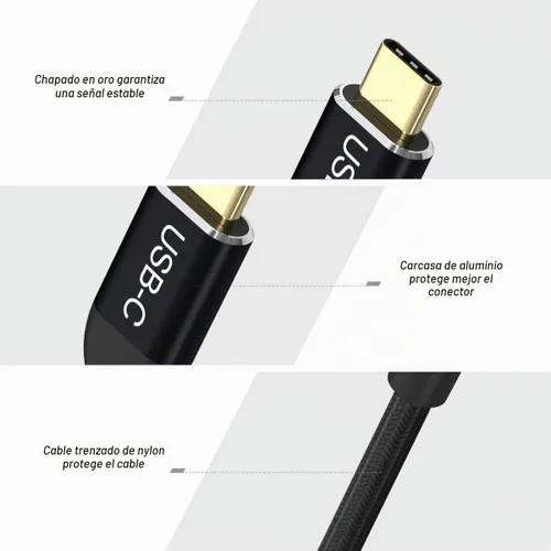 Vista 5 de QGeeM - Adaptador USB C a HDMI, cable adaptador 4K USB tipo C a HDMI [compatible con Thunderbolt 3/4], adaptador HDMI para portátil MacBook Pro/Air