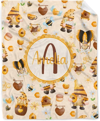 Vista 12 de Manta de franela ligera de abeja, regalos para niñas y mujeres en todas las estaciones, manta para cama, sofá, 30 x 40 pulgadas, para bebé/mascotas