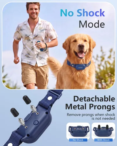Vista 5 de PATPET Collar de choque para perros – Collar de entrenamiento de perros de 4000 pies con control remoto, IPX7 impermeable 4 modos