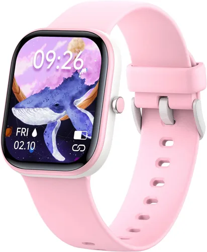 Vista 10 de Reloj inteligente para niñas, IP68, impermeable, reloj rastreador de actividad física con cara de 1.5 pulgadas, monitor de sueño de frecuencia Negro